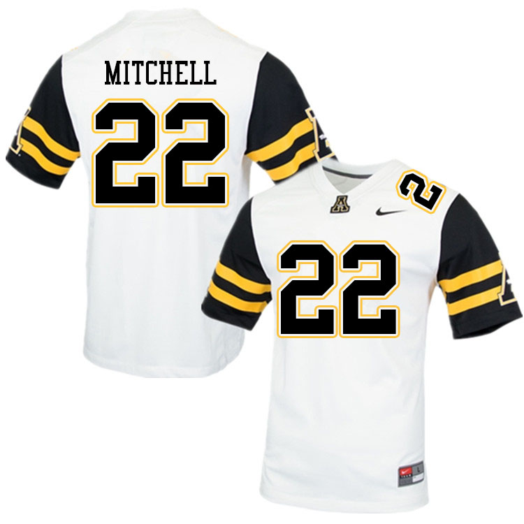 Men #22 Jordan Mitchell Appalachian State Mountaineers College Football Jerseys Sale-White - Click Image to Close